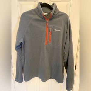Columbia Charcoal Fleece with Bright Orange Zipper